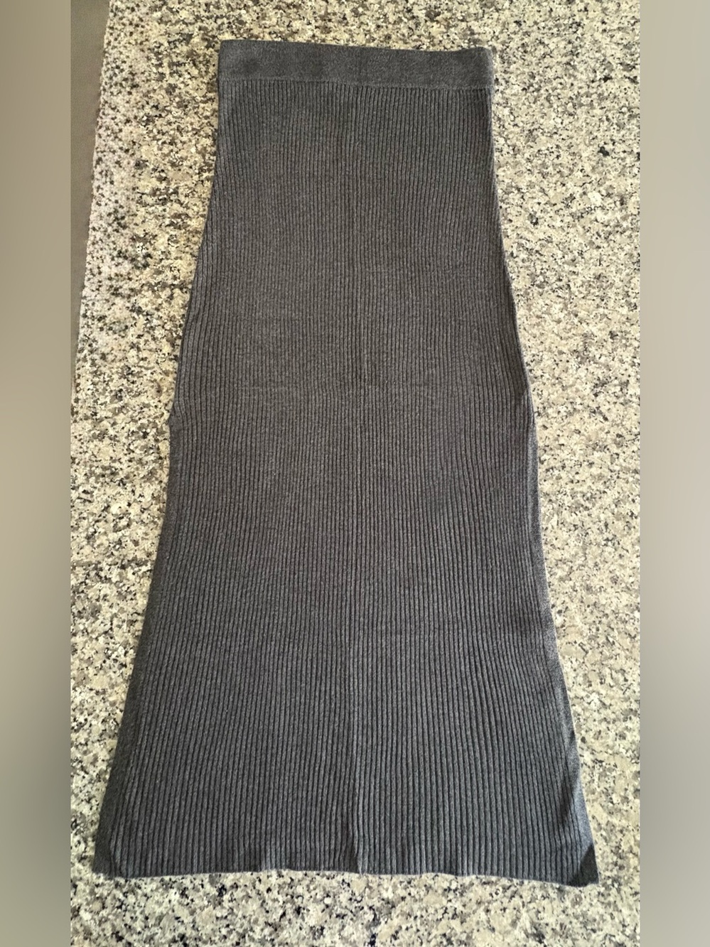 Splendid Ribbed Midi Skirt Heather Charcoal Grey Slit, size M